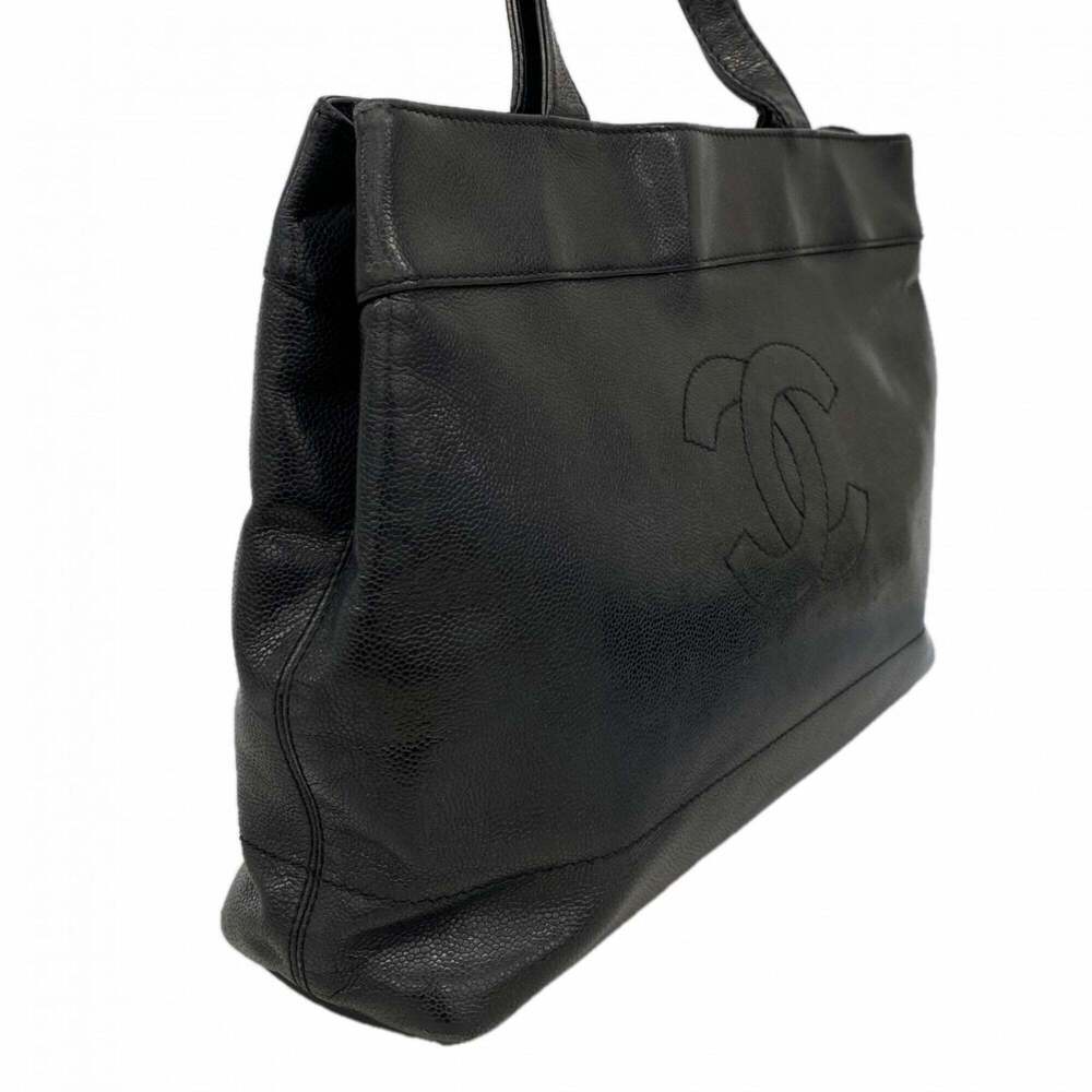CHANEL Black Caviar Leather Tote Bag - Picture 2 of 10